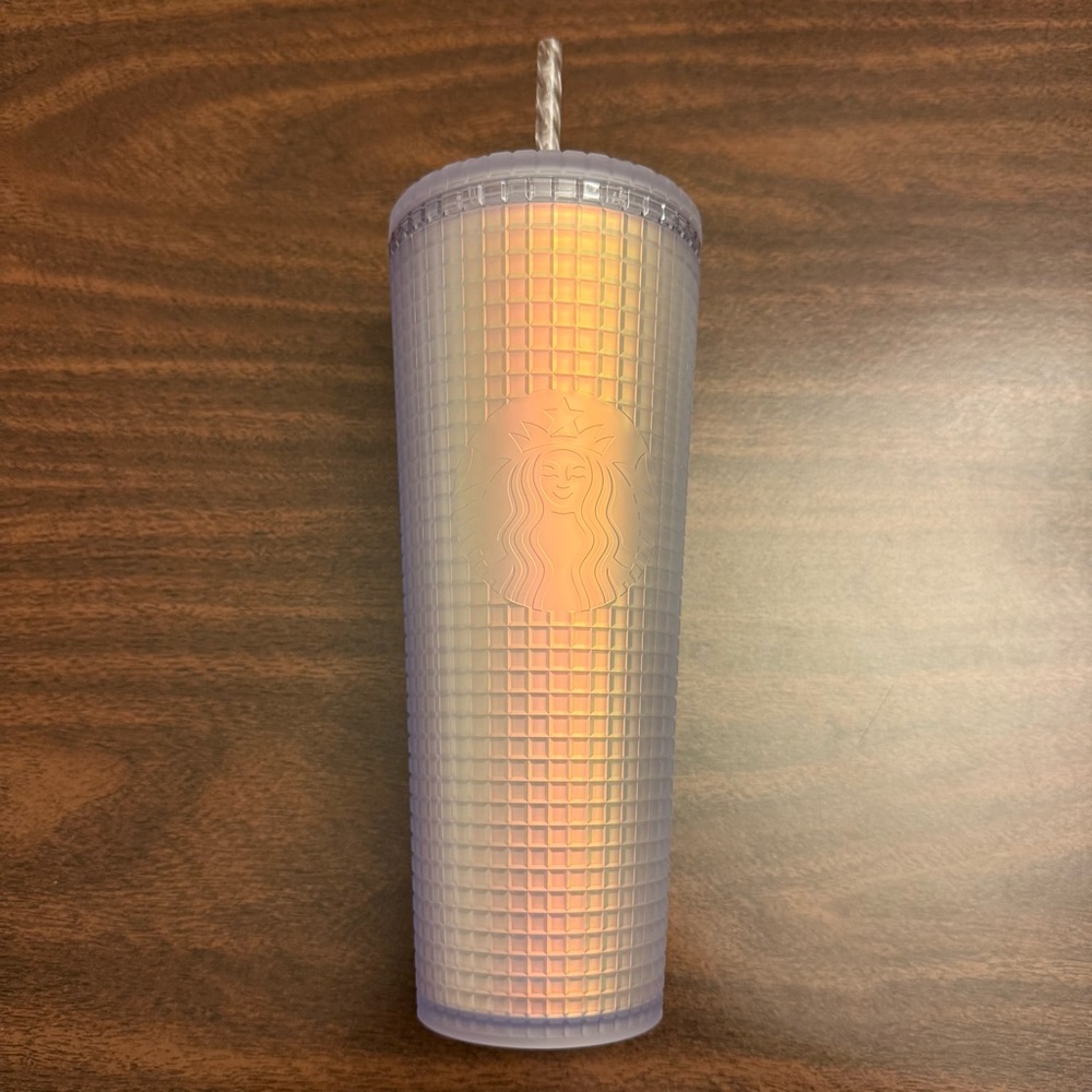 🆕 Starbucks Pearlescent Iridescent Matte Grid Tumbler (24 oz)